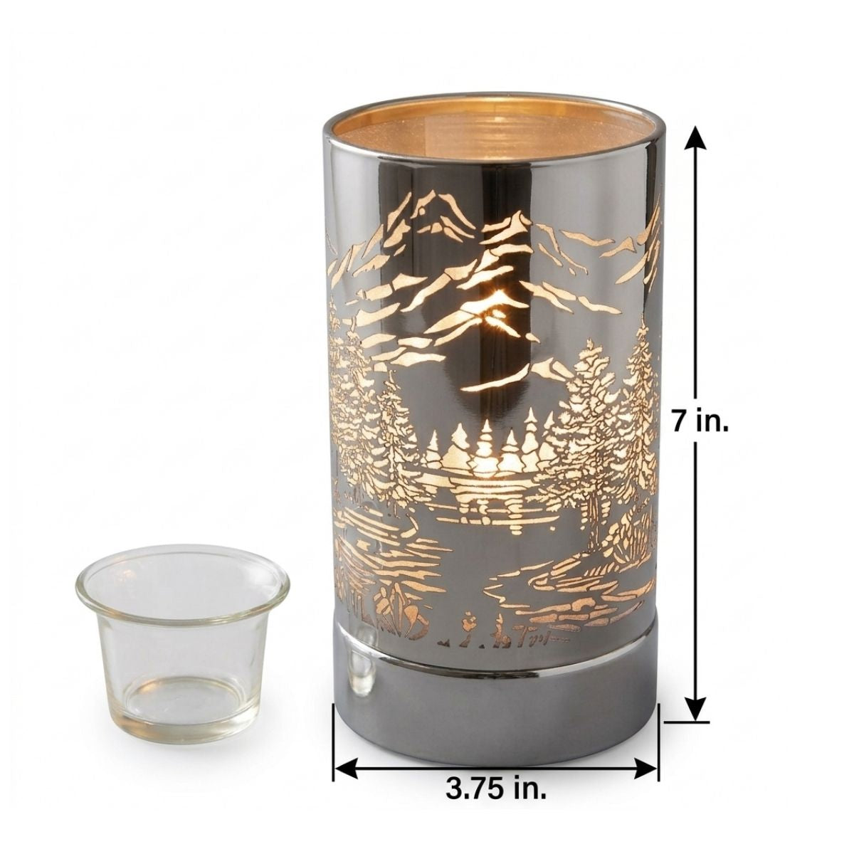 Silver Mountain Touch Lamp - Wax Melt Warmer & Essential Oil Burner