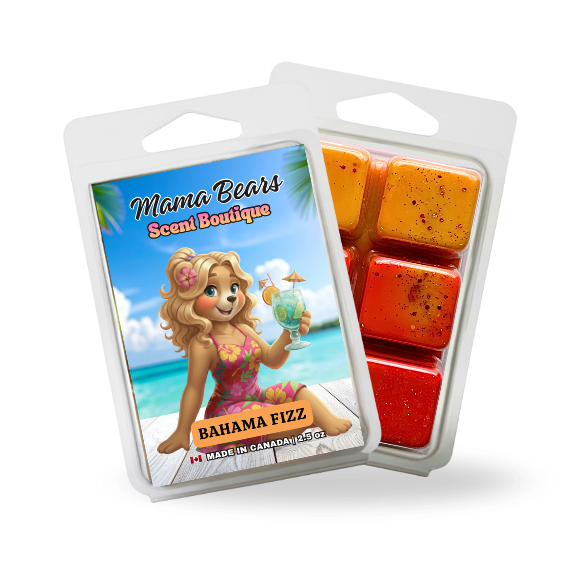 Bahama Fizz Wax Melt - Papaya, Sweet Mango, Coconut Scent