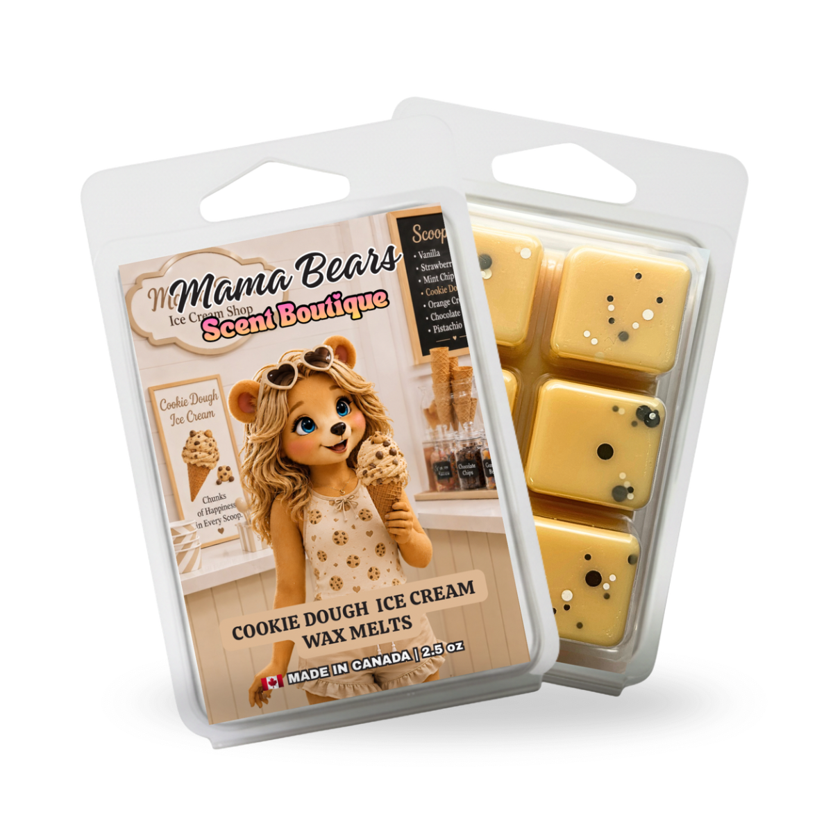 Cookie Dough Ice Cream Wax Melts - Vanilla, Sugar, Cinnamon Scent