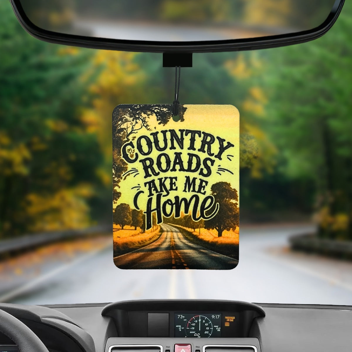 Country Roads Reusable Felt Car Air Freshener and Scent Atomizer
