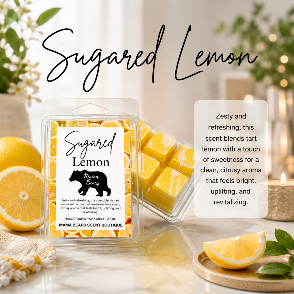Sugared Lemon Wax Melt - Citrus, Sweet Sugar Scent