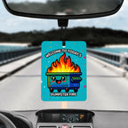 Dumpster Fire Reusable Felt Car Air Freshener and Scent Atomizer