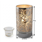 Silver Sunflower Touch Lamp - Wax Melt Warmer & Essential Oil Burner
