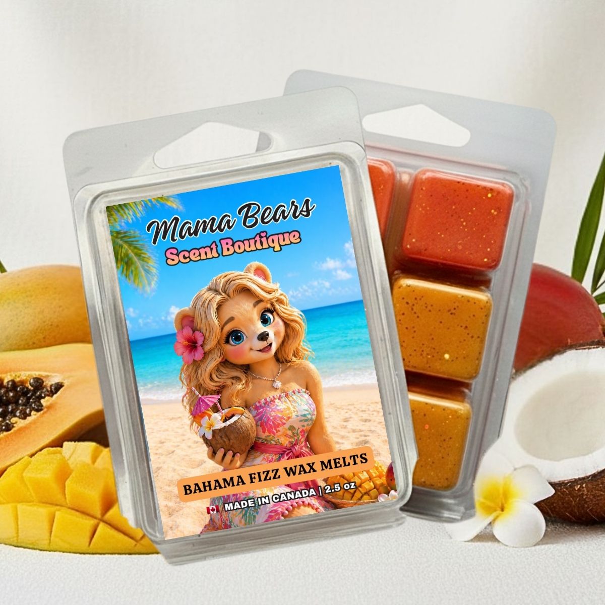 Bahama Fizz Wax Melt - Papaya, Mango Coconut Scent