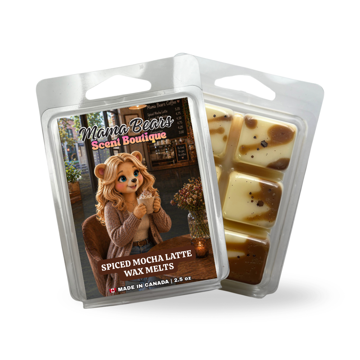Spiced Mocha Latte Wax Melt - Dark Chocolate, Brewed Espresso, Steamed Vanilla Scent