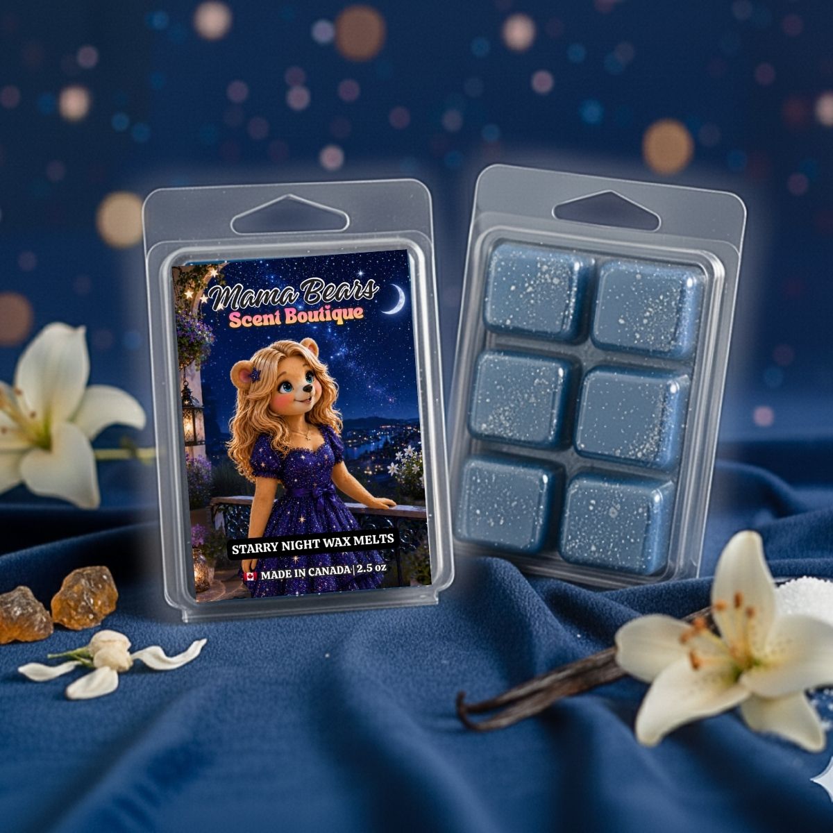 Starry Night Wax Melts - Jasmine, Warm Amber, Vanilla Scent