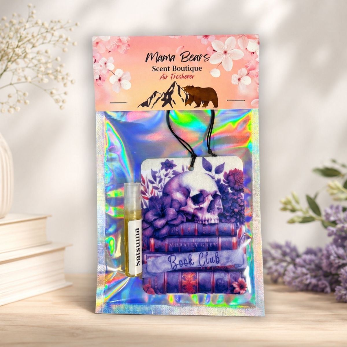 Reusable Morally Grey Felt Car Air Freshener and Scent Atomizer