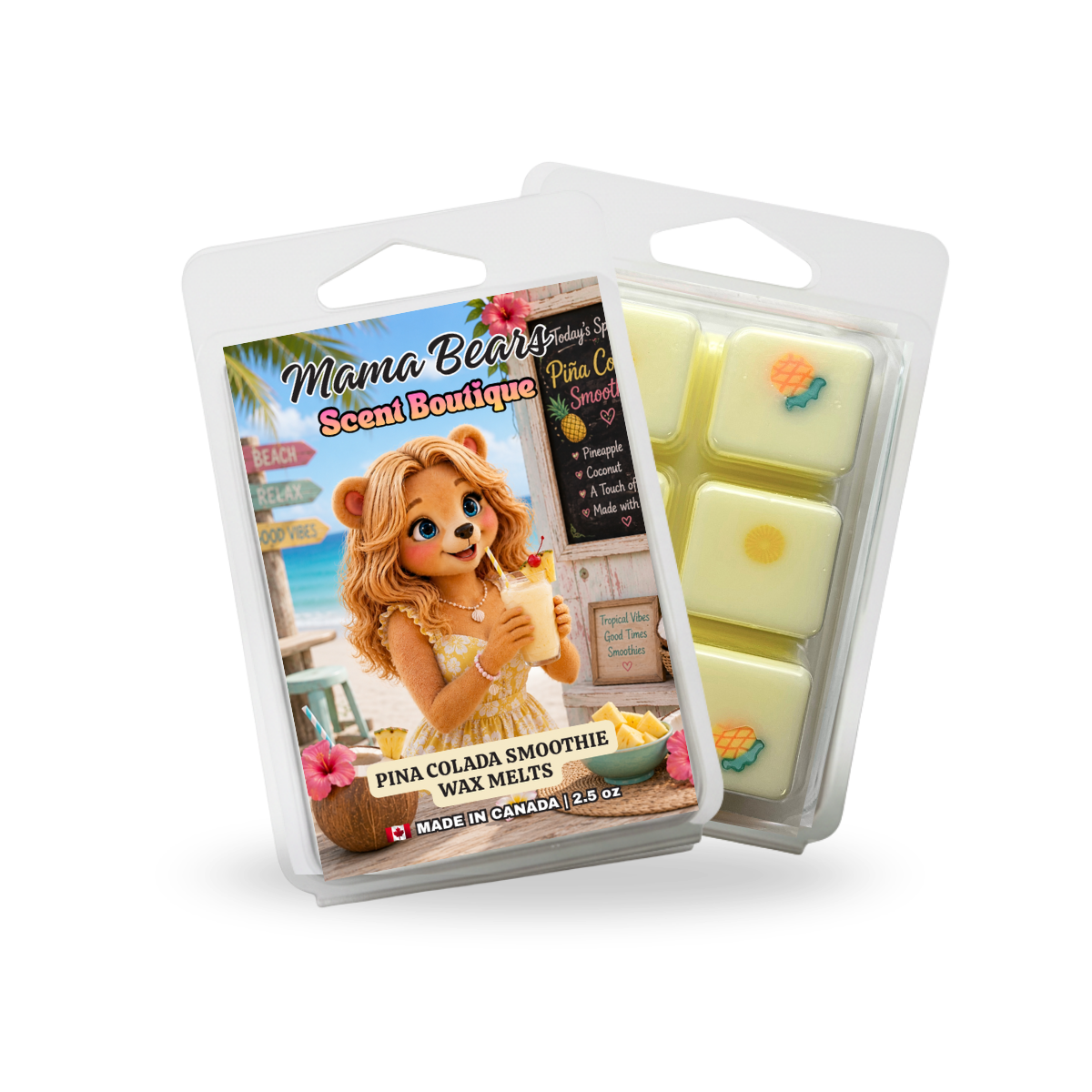 Pina Colada Smoothie Wax Melts: Pineapple, Coconut, Banana Scent