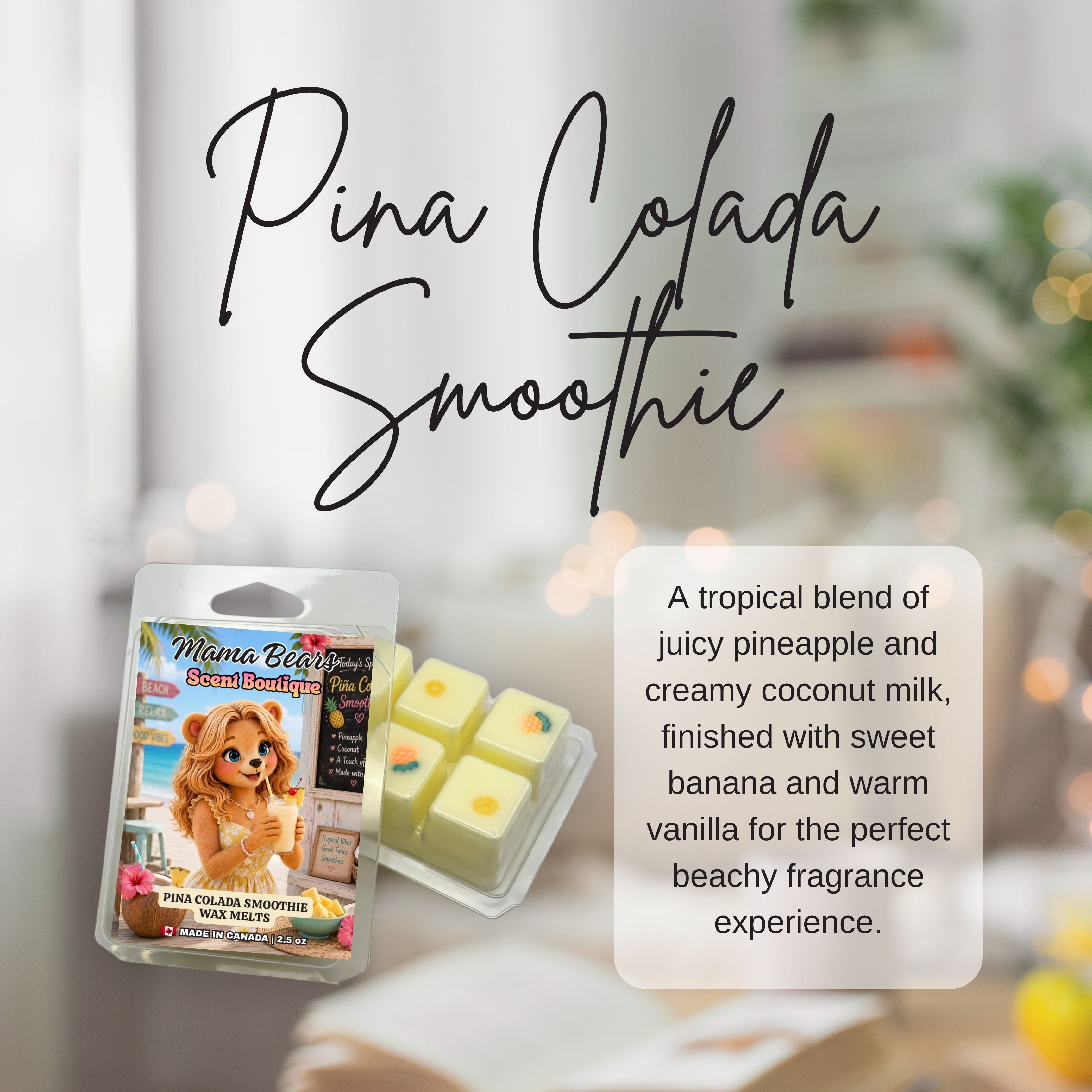 Pina Colada Smoothie Wax Melts: Pineapple, Coconut, Banana Scent