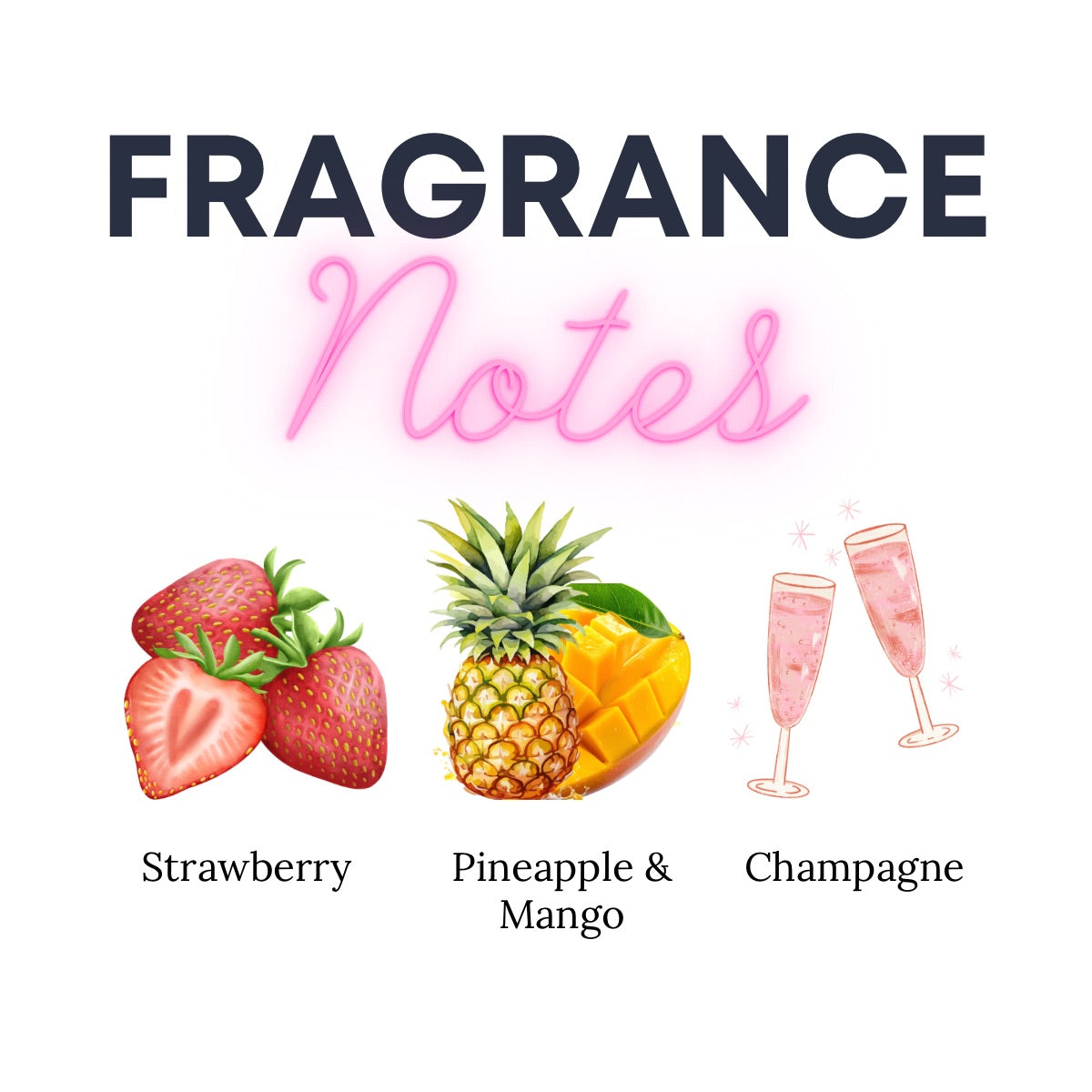 White Strawberry Bellini Wax Melts: Strawberry, Pineapple, Champagne Scent