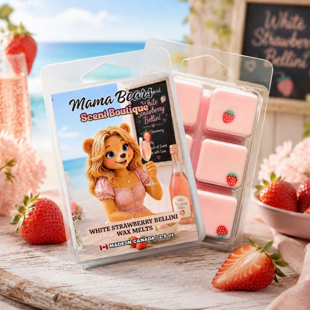 White Strawberry Bellini Wax Melts: Strawberry, Pineapple, Champagne Scent