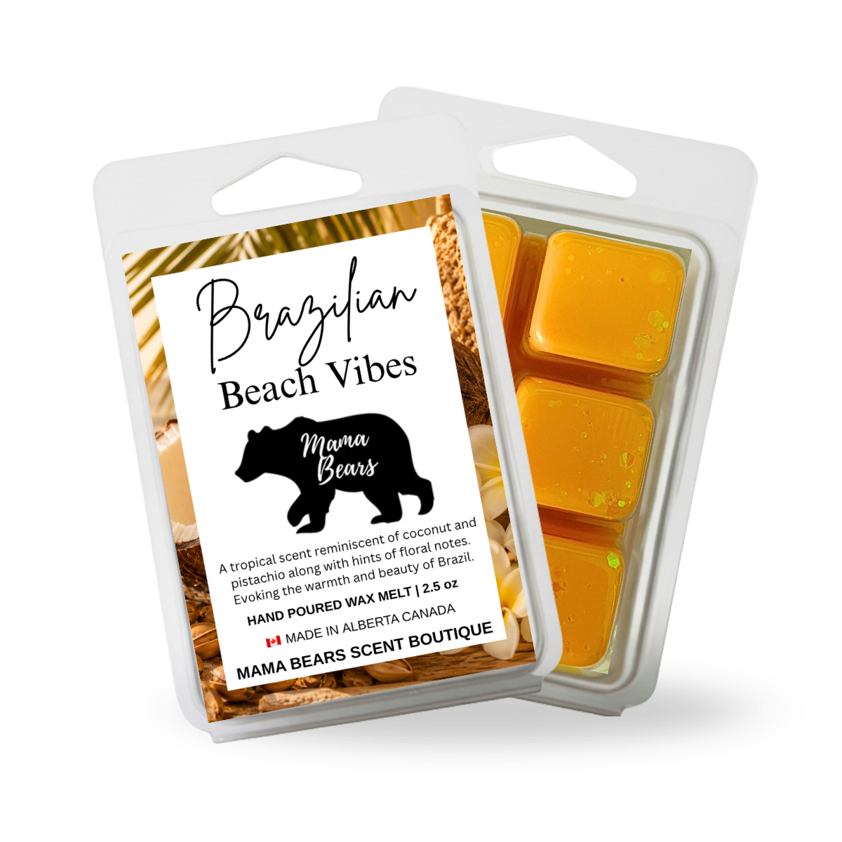 Brazilian Beach Vibes Wax Melt - Salted Caramel, Pistashio, Jasmine Scent