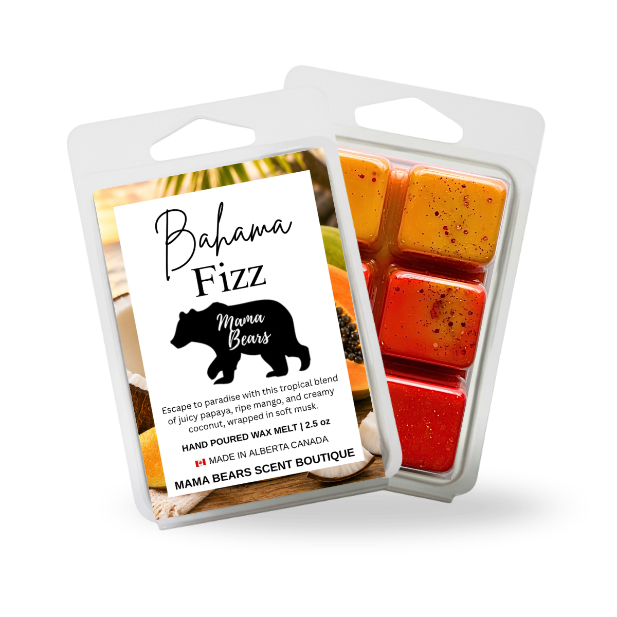 Bahama Fizz Wax Melt - Papaya, Mango Coconut Scent
