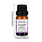 Lavender diffuser oil bottle with dimensions on a white background