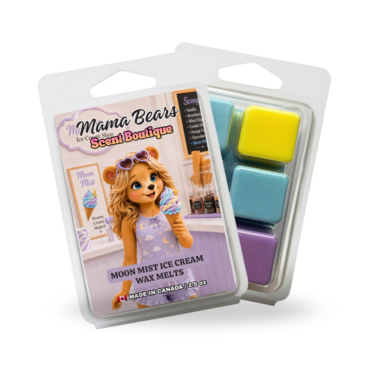 Moon Mist Ice Cream Wax Melts: Banana, Grape & Bubble Gum Scent