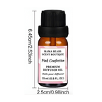 Bottle of diffuser oil with dimensions labeled on a white background