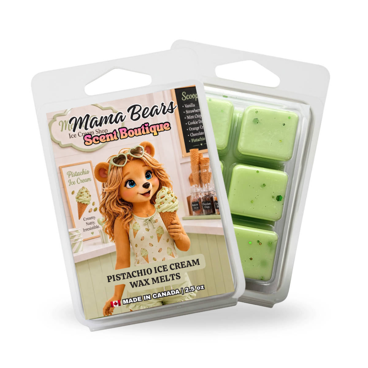 Pistachio Ice Cream Wax Melts: Roasted Pistachio & Vanilla Bean Scent