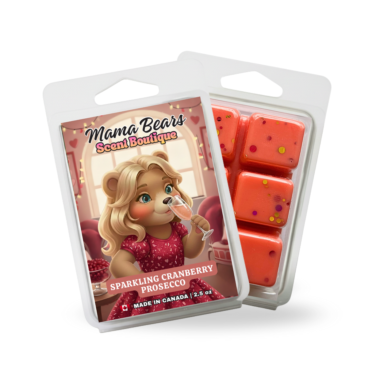 Sparkling Cranberry Prosecco Wax Melts - Cranberry, Champagne, White Peach Scent