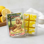 Sugared lemon wax melts with packaging featuring a bear character.