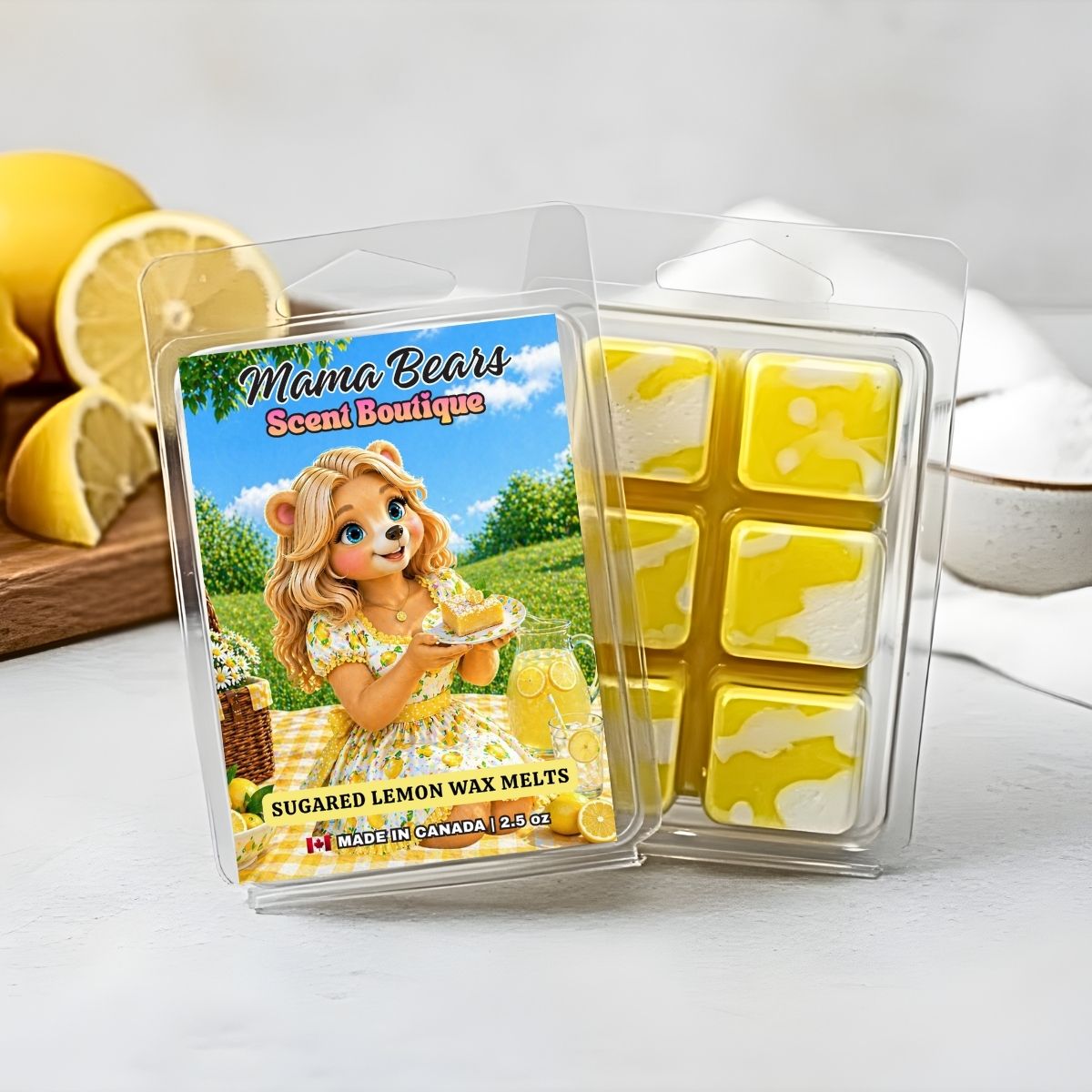 Sugared Lemon Wax Melt - Citrus, Sweet Sugar Scent