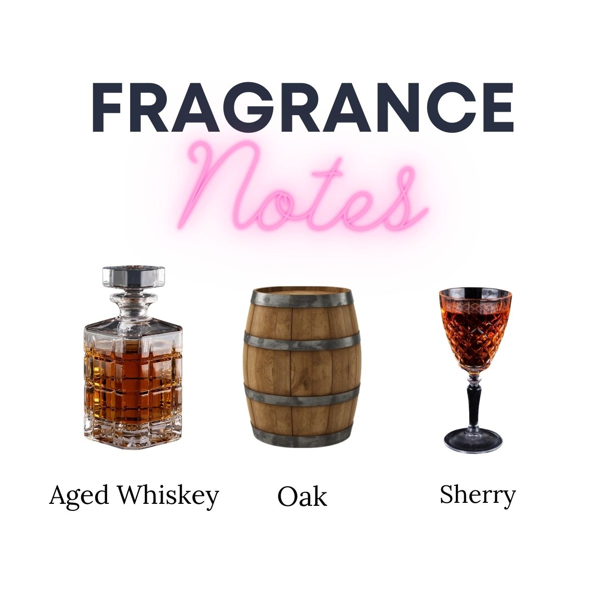Whisky & Oak Fragrance Notes - Aged Whiskey, Oak, and sherry
